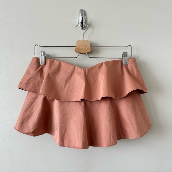 Rebecca Taylor-Pink Clay Ruffle Crop Top (Size:4) - Picture 2 of 10